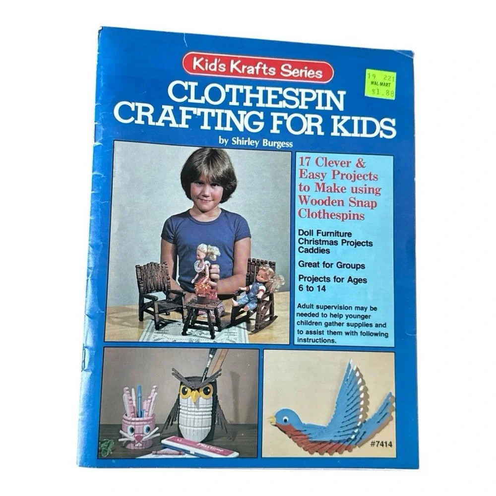 Vintage Clothespin Crafting for Kids Shirley Burgess 17 Projects Craft Book